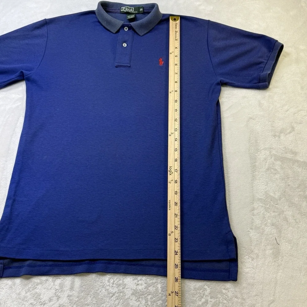 VINTAGE 70's 80's Ralph Lauren Polo Shirt Mens Medium Short Sleeve Blue Pony‎